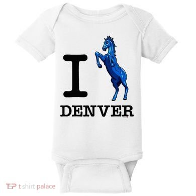 I Love Denver Blucifer Evil Blue Horse Baby Bodysuit