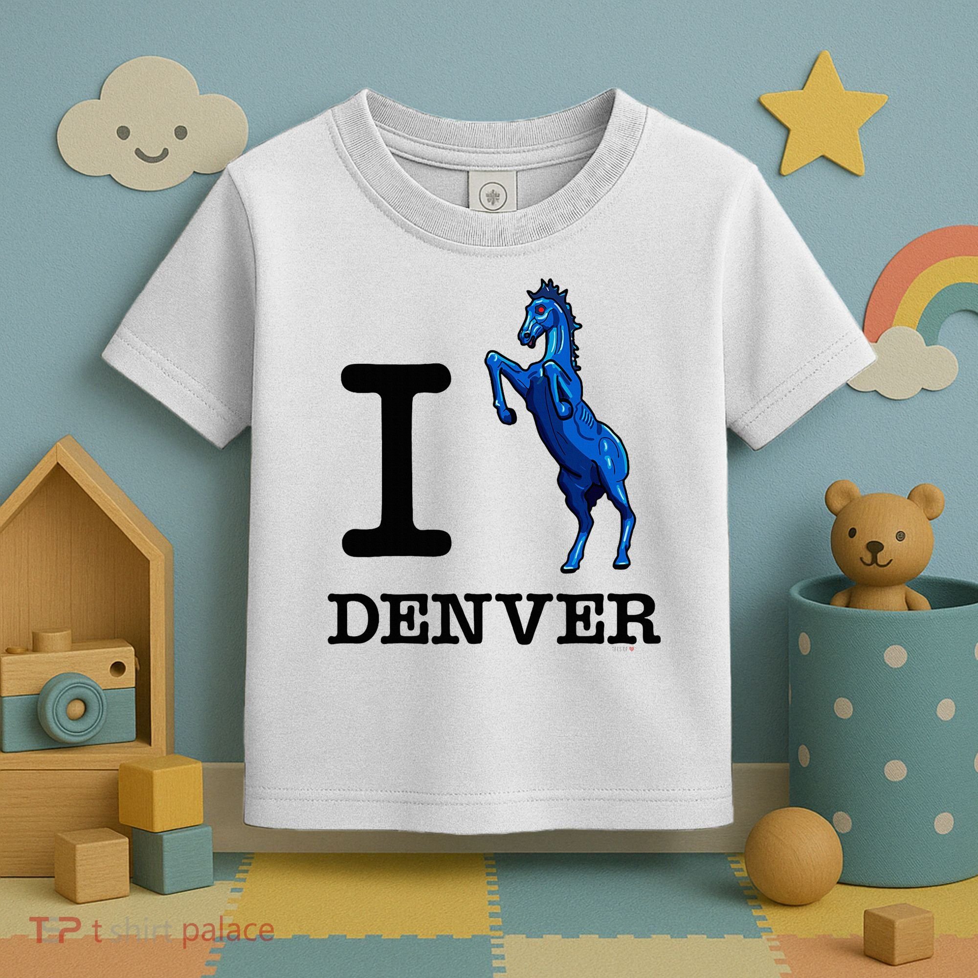I Love Denver Blucifer Evil Blue Horse Toddler T-Shirt