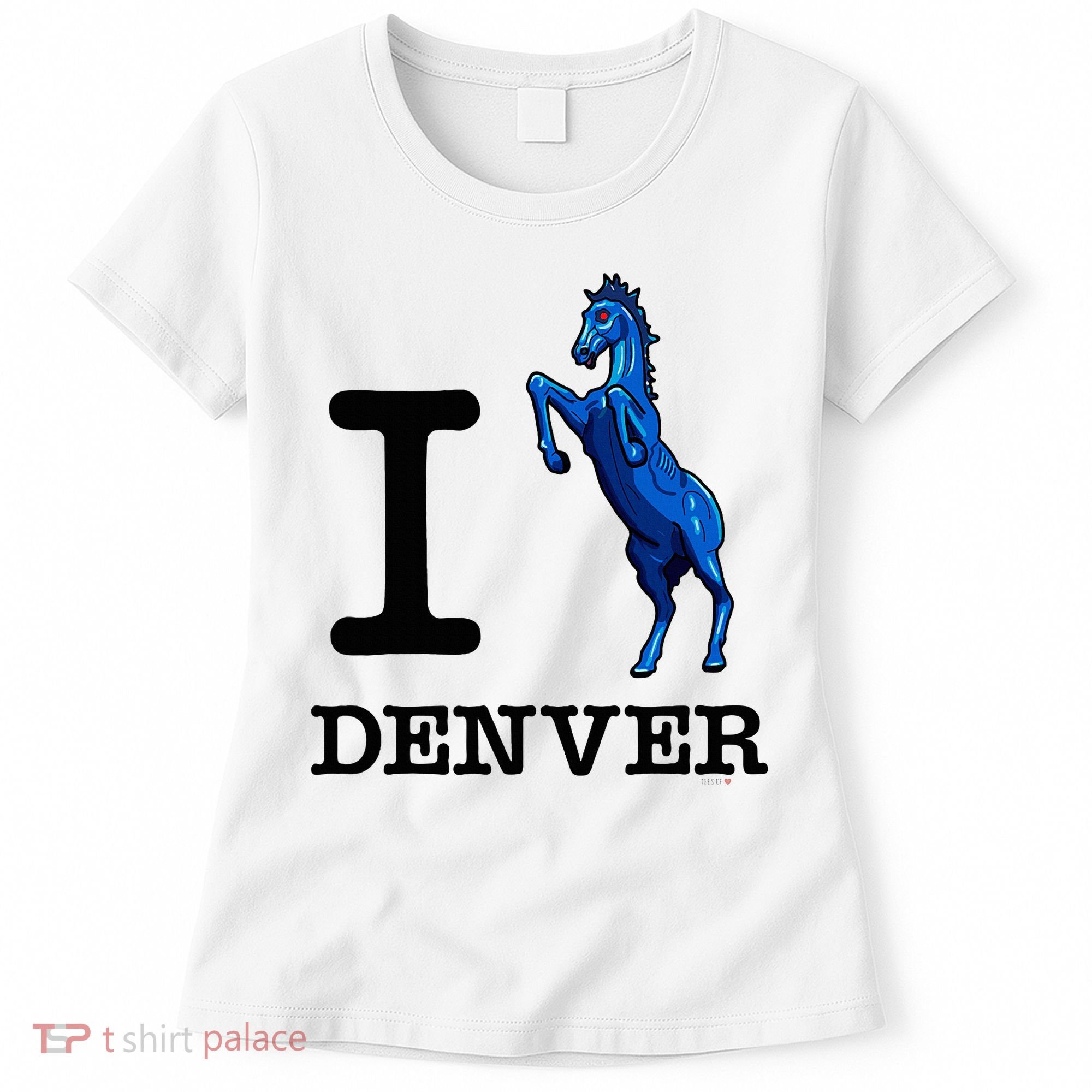 I Love Denver Blucifer Evil Blue Horse Women's T-Shirt