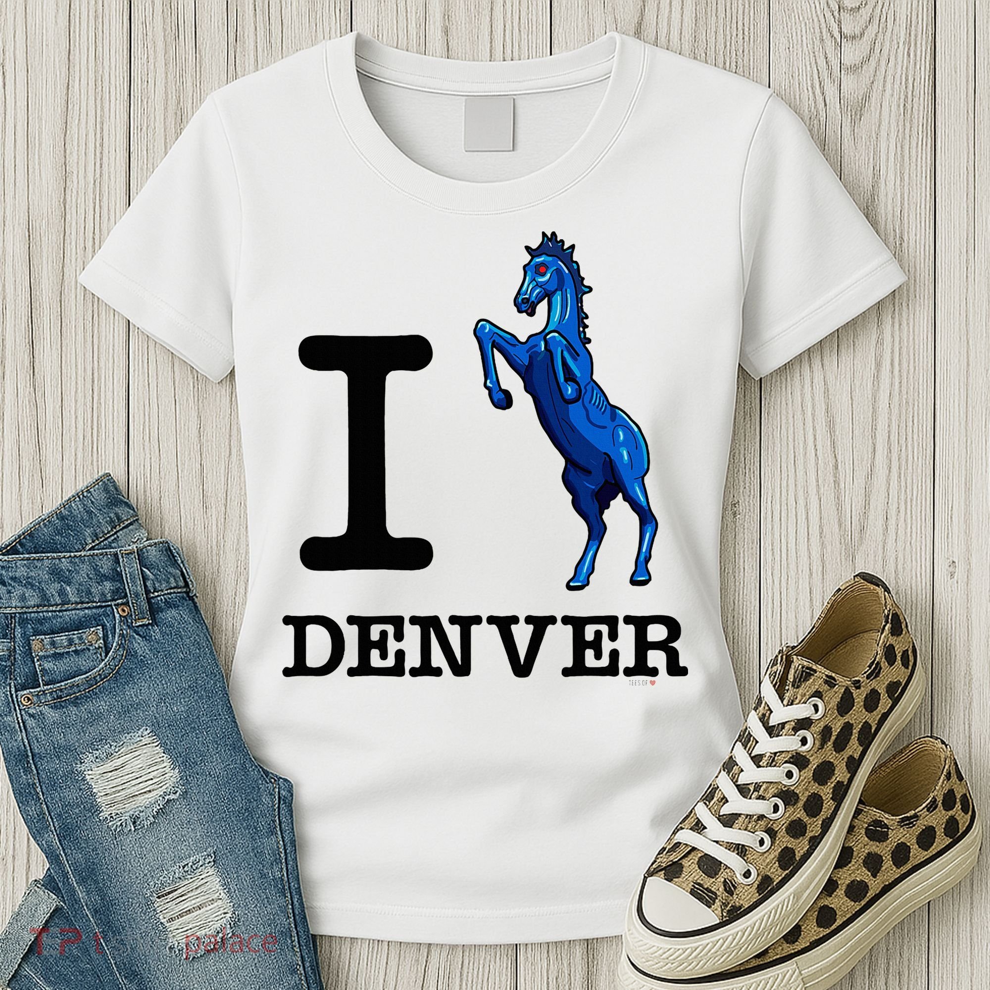 I Love Denver Blucifer Evil Blue Horse Women's T-Shirt