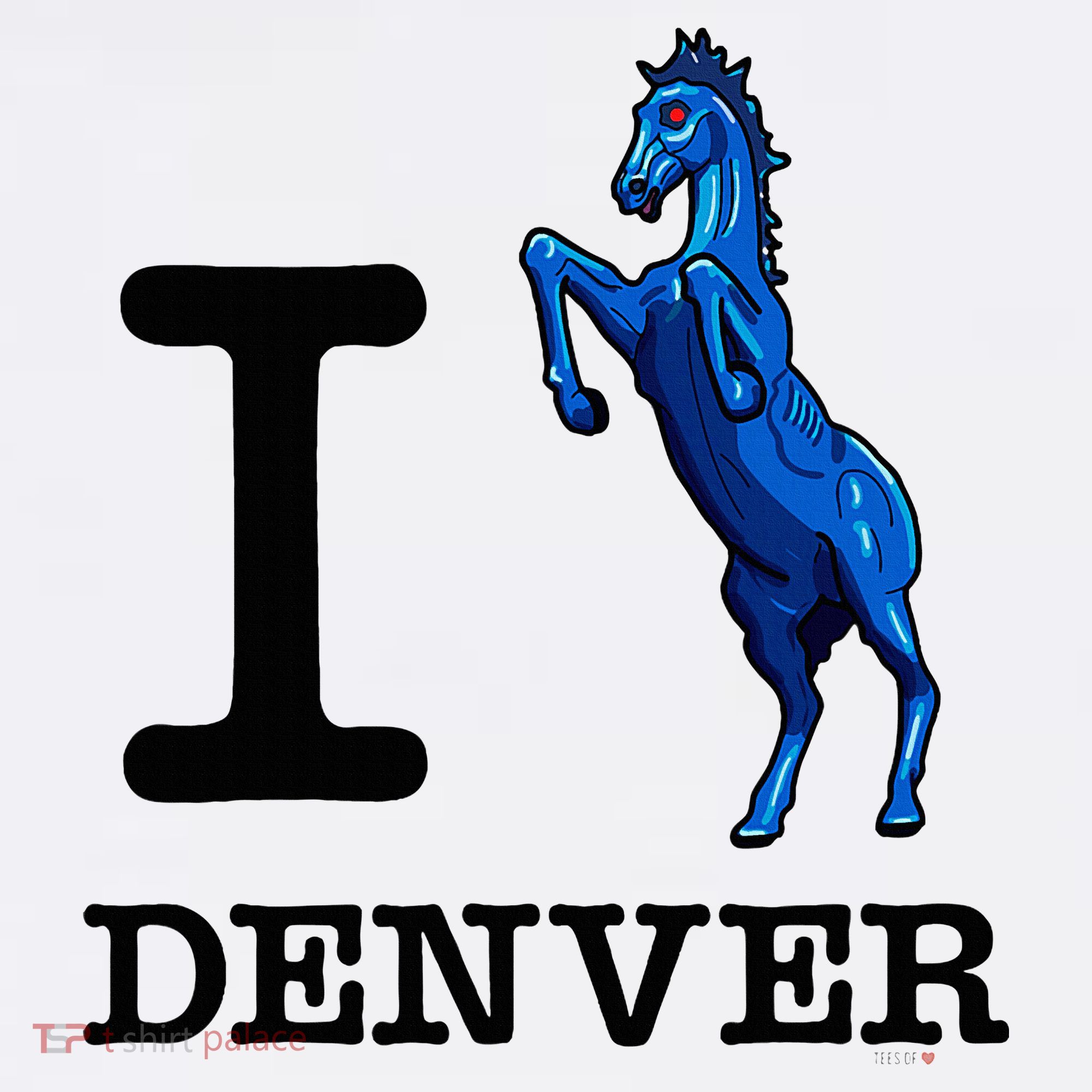 I Love Denver Blucifer Evil Blue Horse Kids Sweatshirt