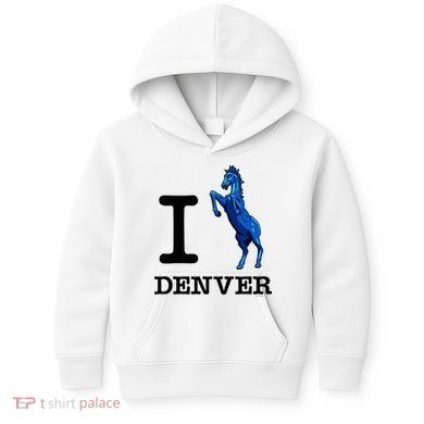 I Love Denver Blucifer Evil Blue Horse Kids Hoodie
