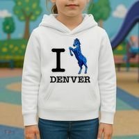 I Love Denver Blucifer Evil Blue Horse Kids Hoodie thumb 3
