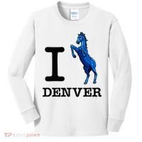 I Love Denver Blucifer Evil Blue Horse Kids Long Sleeve Shirt thumb 0