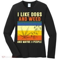 I Like Dogs And Weed And Maybe 3 People Women's Long Sleeve Shirt thumb 0
