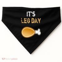 It's Leg Day Funny Workout Turkey Thanksgiving USA-Made Doggie Bandana thumb 0
