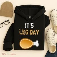 It's Leg Day Funny Workout Turkey Thanksgiving Hoodie thumb 4