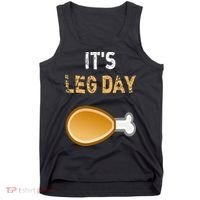 It's Leg Day Funny Workout Turkey Thanksgiving Tank Top thumb 0
