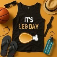 It's Leg Day Funny Workout Turkey Thanksgiving Tank Top thumb 4
