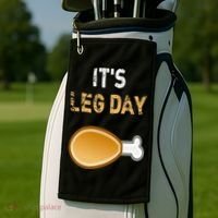 It's Leg Day Funny Workout Turkey Thanksgiving Golf Towel thumb 2
