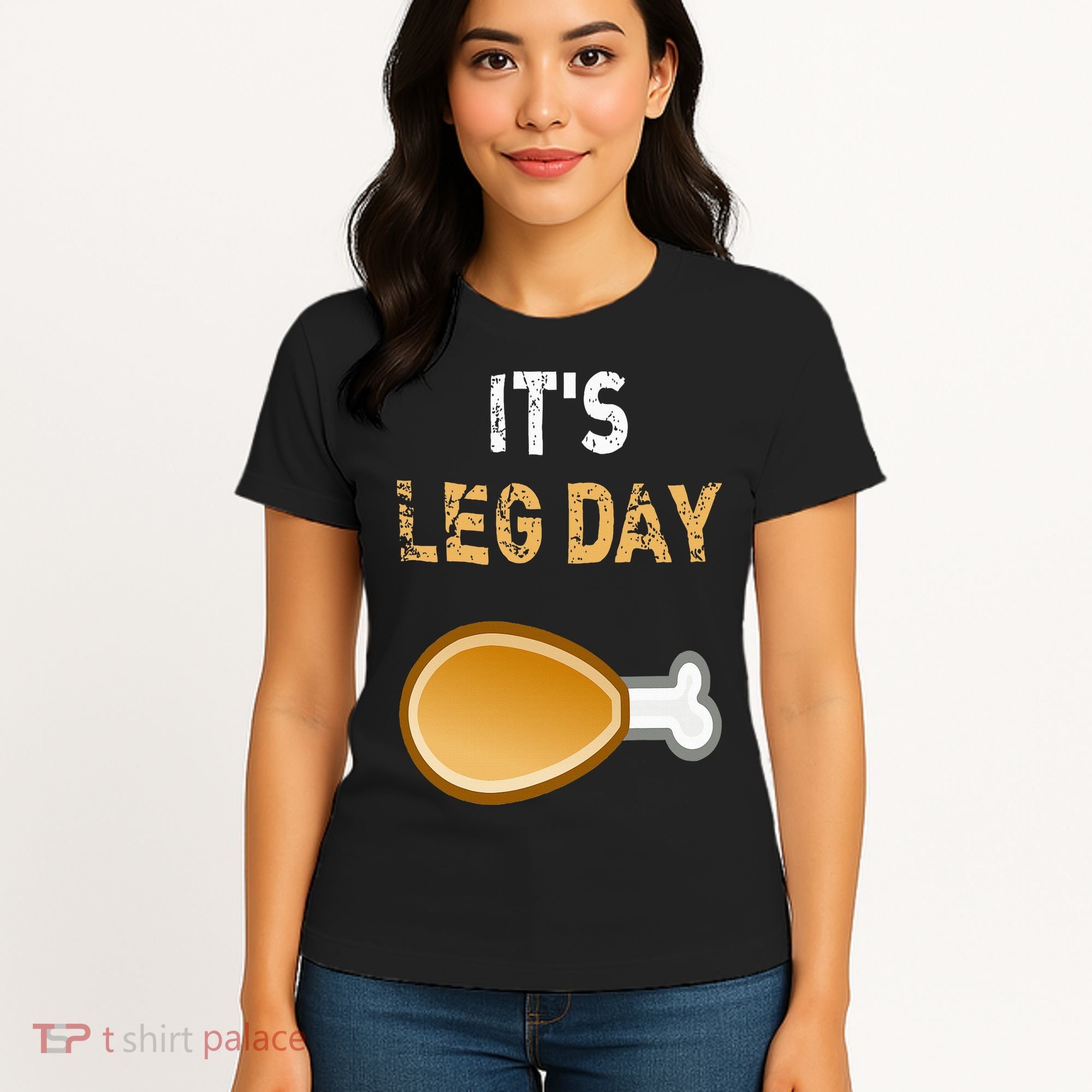 It's Leg Day Funny Workout Turkey Thanksgiving Women's T-Shirt