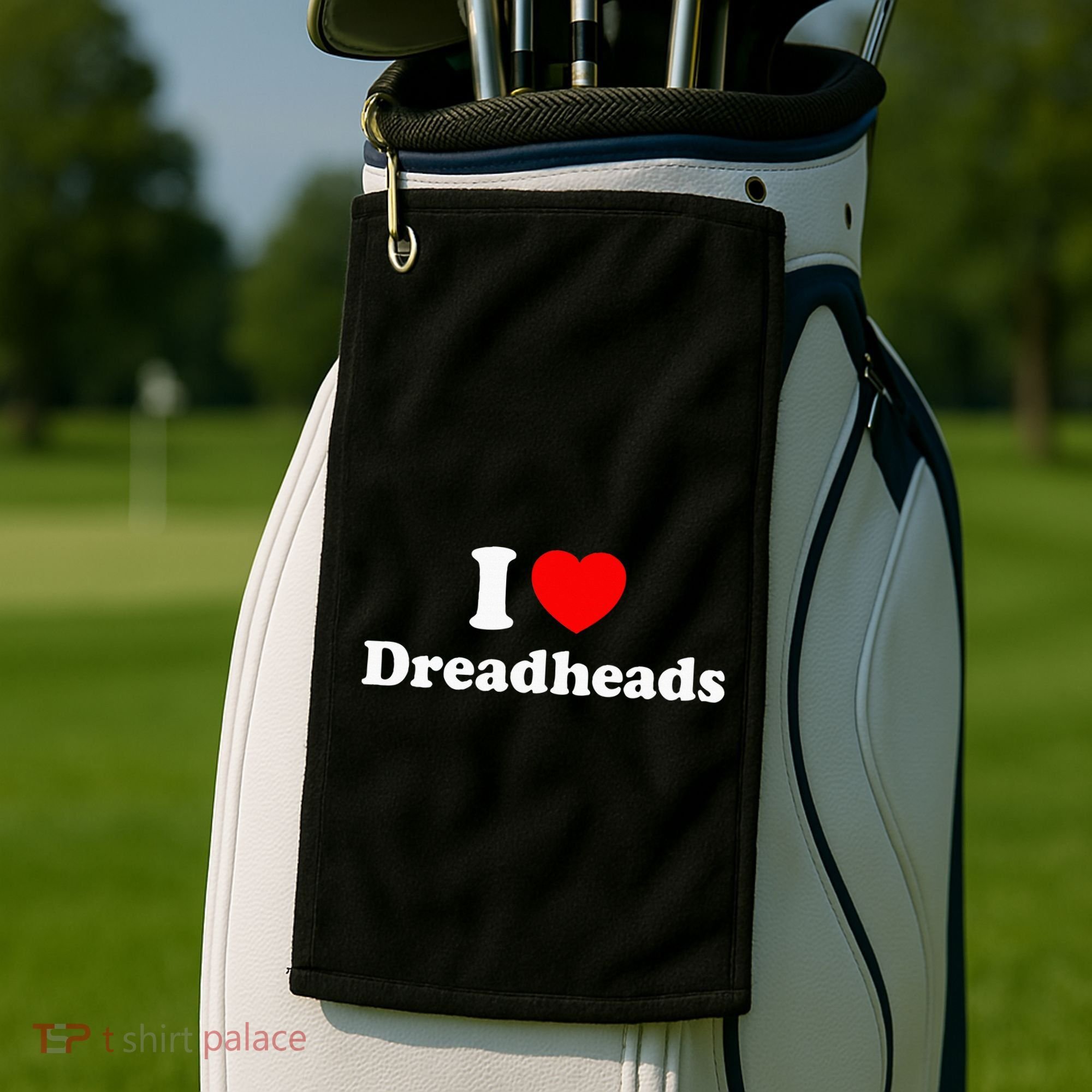 I Love Dreadheads Golf Towel