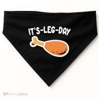 Its Leg Day Funny Thanksgiving Gym USA-Made Doggie Bandana thumb 0