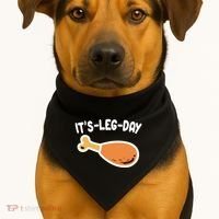 Its Leg Day Funny Thanksgiving Gym USA-Made Doggie Bandana thumb 1