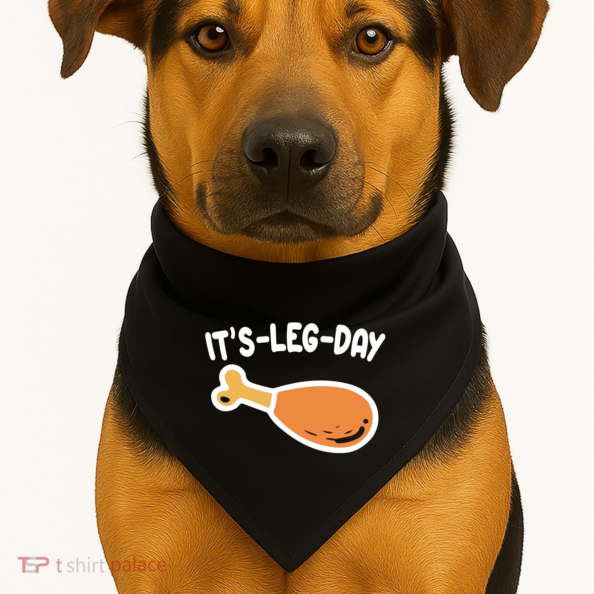 Its Leg Day Funny Thanksgiving Gym USA-Made Doggie Bandana