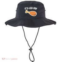 Its Leg Day Funny Thanksgiving Gym Bucket Hat thumb 0