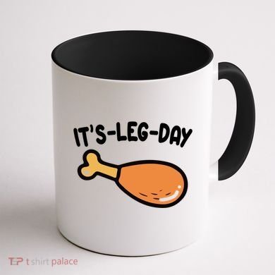 Its Leg Day Funny Thanksgiving Gym Coffee Mug back