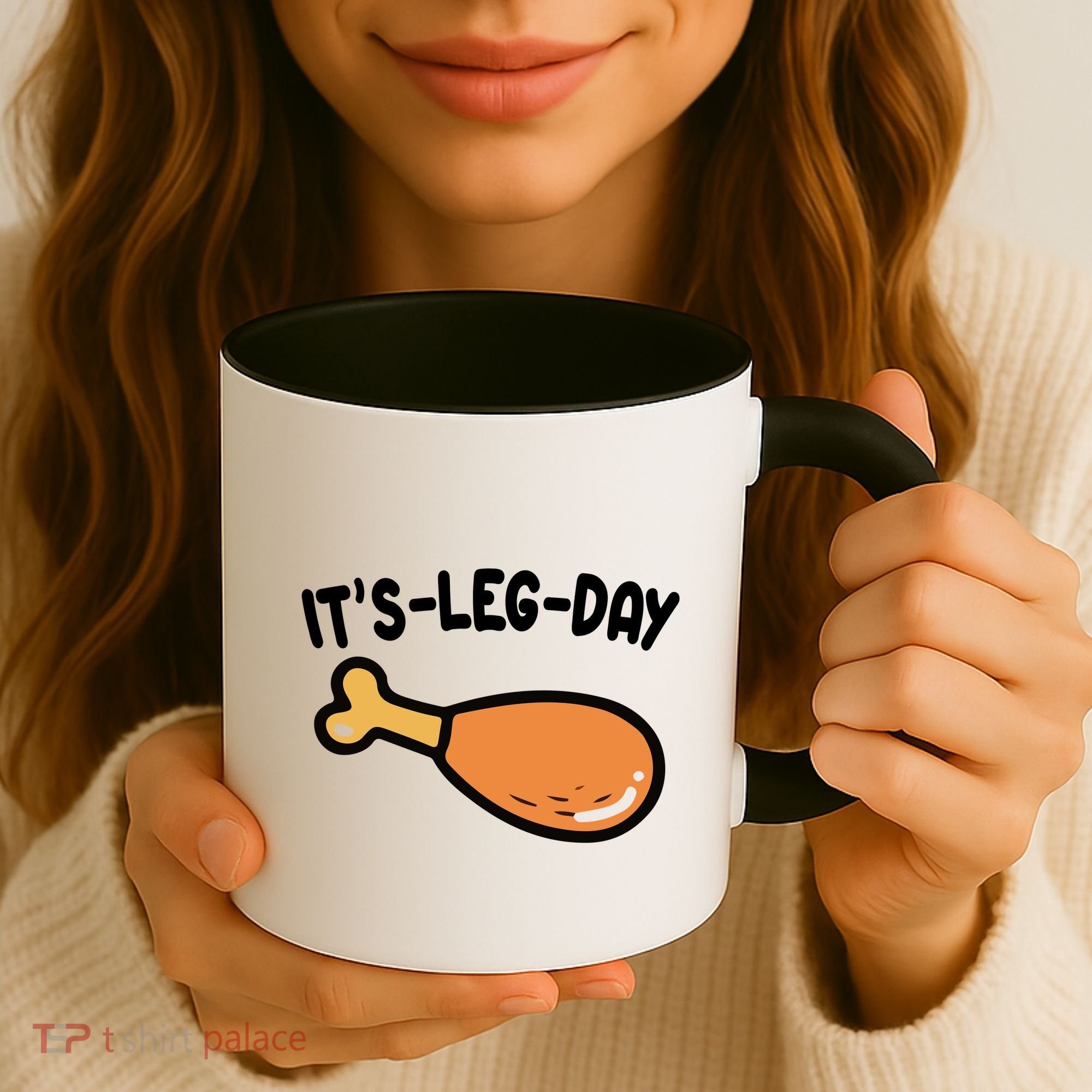 Its Leg Day Funny Thanksgiving Gym Coffee Mug