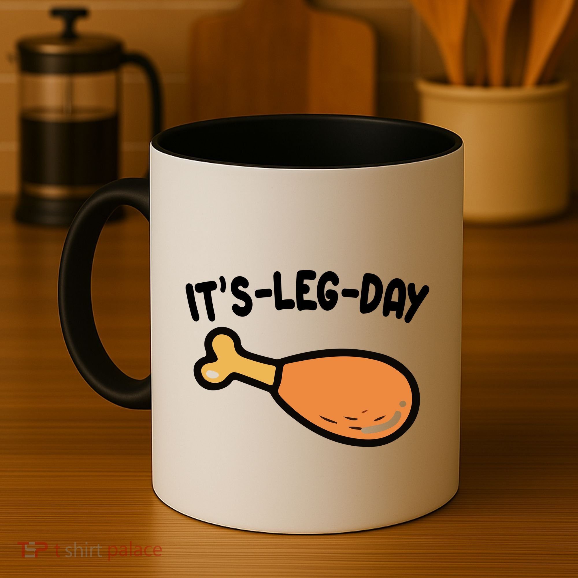 Its Leg Day Funny Thanksgiving Gym Coffee Mug