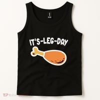 Its Leg Day Funny Thanksgiving Gym Tank Top thumb 2