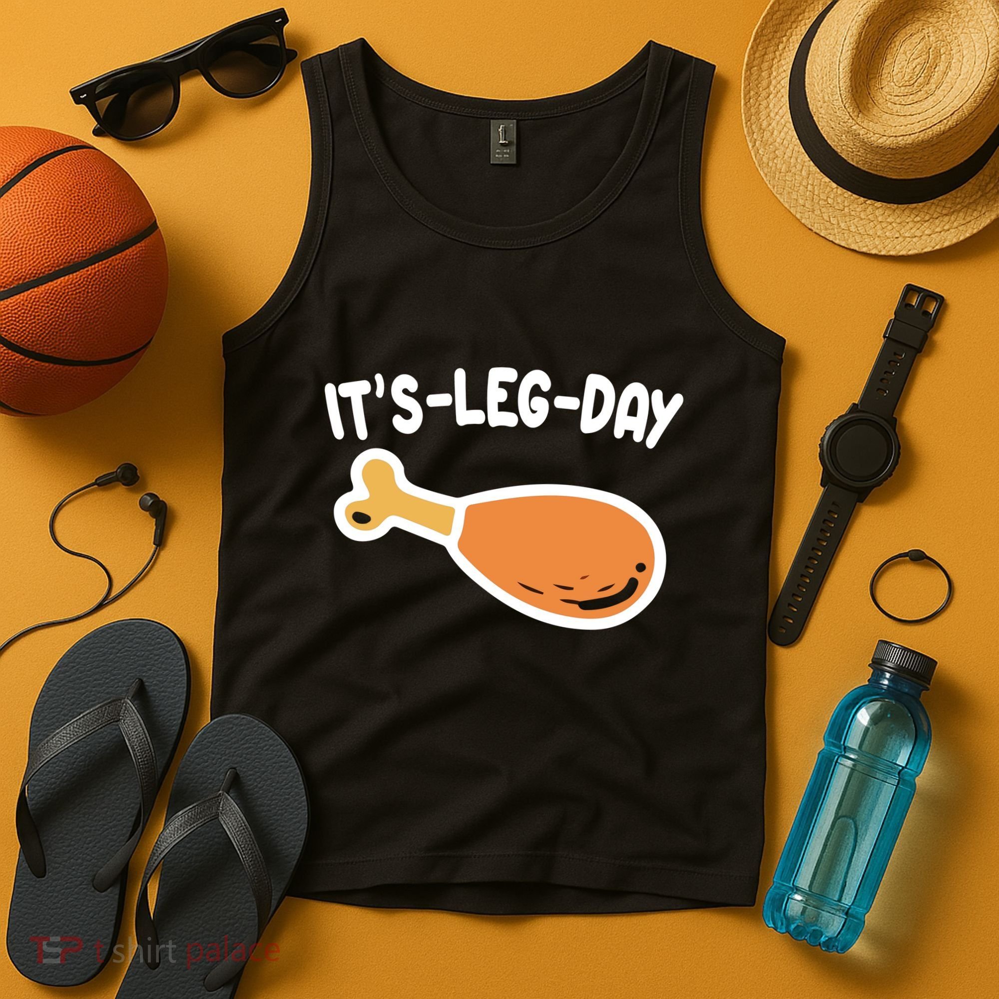 Its Leg Day Funny Thanksgiving Gym Tank Top