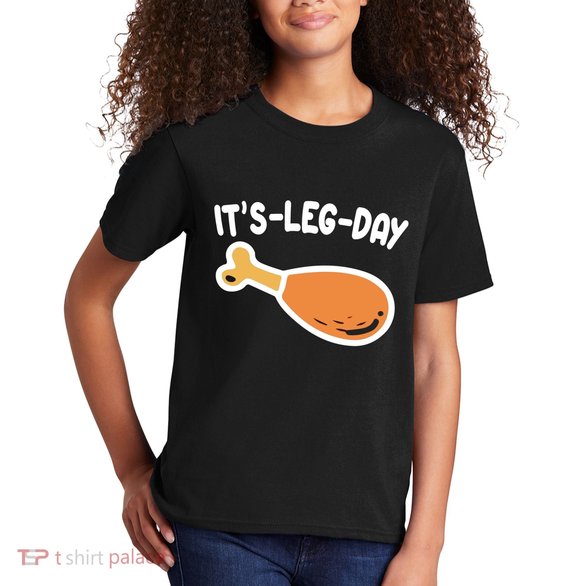 Its Leg Day Funny Thanksgiving Gym Kids T-Shirt