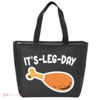 Its Leg Day Funny Thanksgiving Gym Tote Bag thumb 0