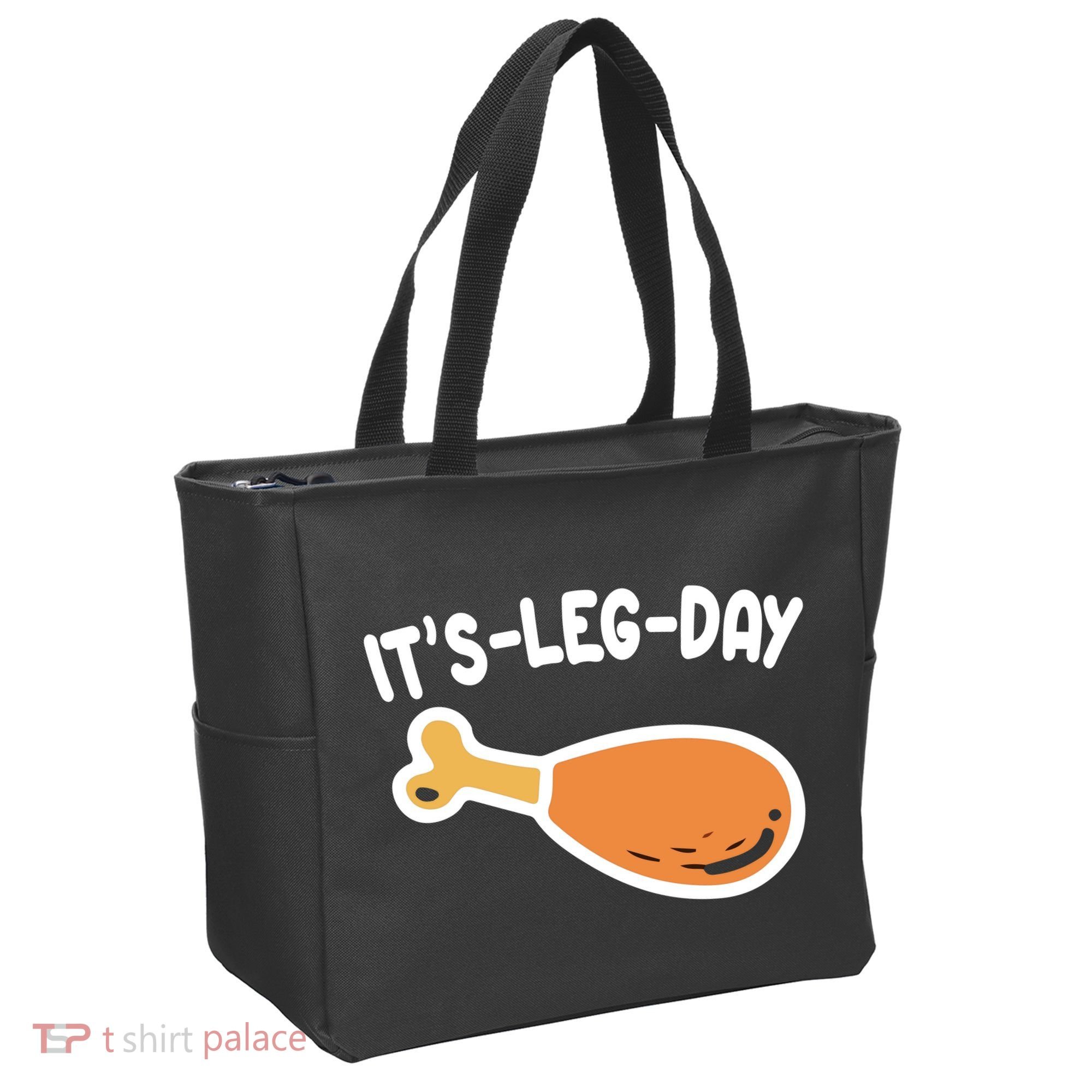 Its Leg Day Funny Thanksgiving Gym Tote Bag