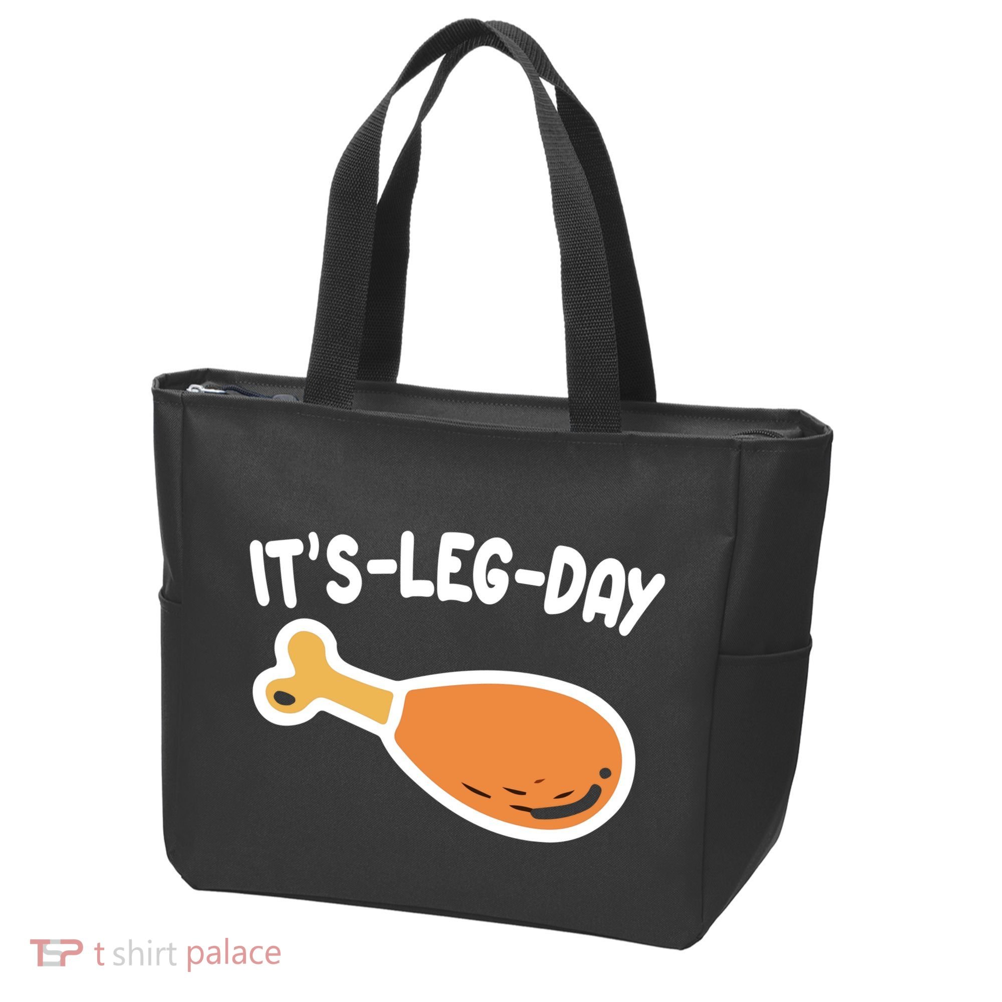 Its Leg Day Funny Thanksgiving Gym Tote Bag