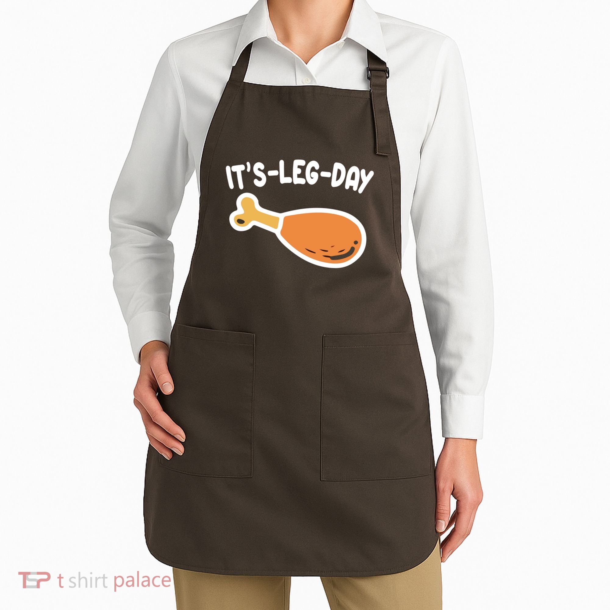 Its Leg Day Funny Thanksgiving Gym Apron