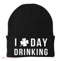 I Love Day Drinking Funny Shamrock St. Patrick's Day Beanie thumb 0