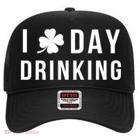 I Love Day Drinking Funny Shamrock St. Patrick's Day Hat thumb 0