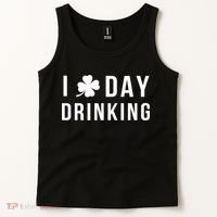 I Love Day Drinking Funny Shamrock St. Patrick's Day Tank Top thumb 2