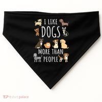 I Like Dogs More Than People Gift USA-Made Doggie Bandana thumb 0
