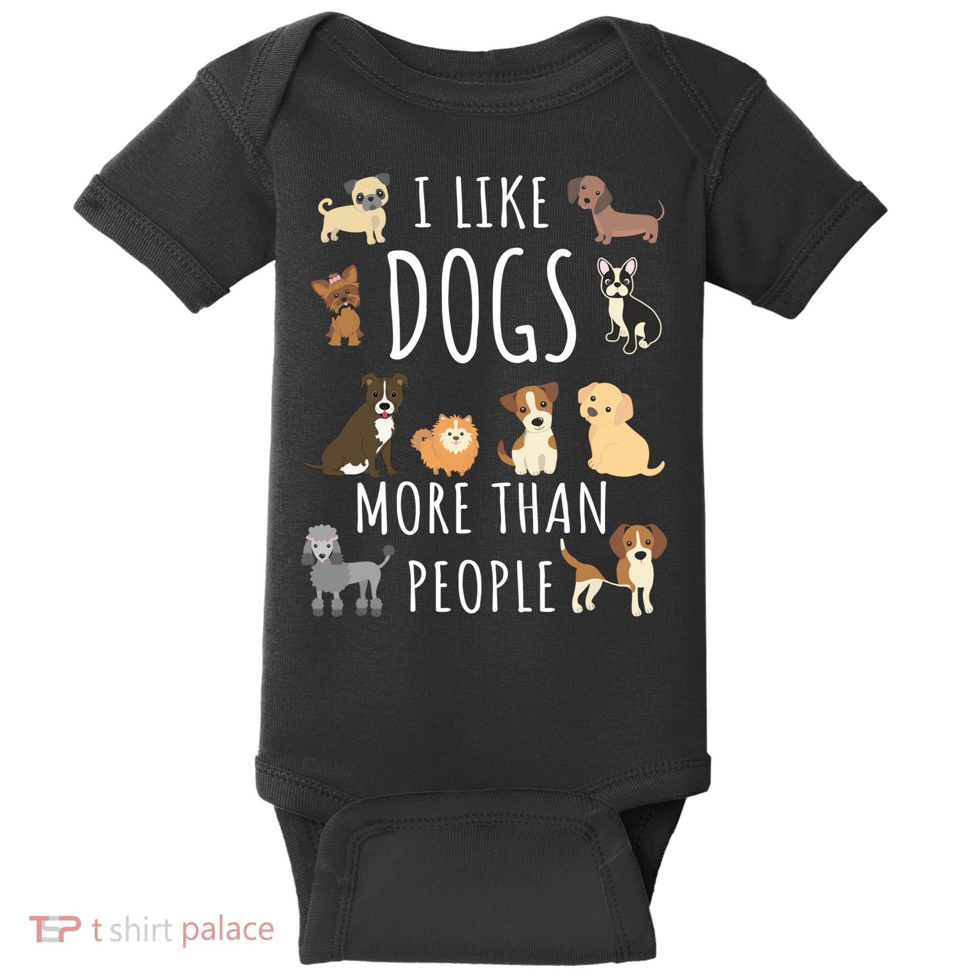 I Like Dogs More Than People Gift Baby Bodysuit