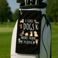 I Like Dogs More Than People Gift Golf Towel thumb 2