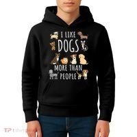 I Like Dogs More Than People Gift Kids Hoodie thumb 4