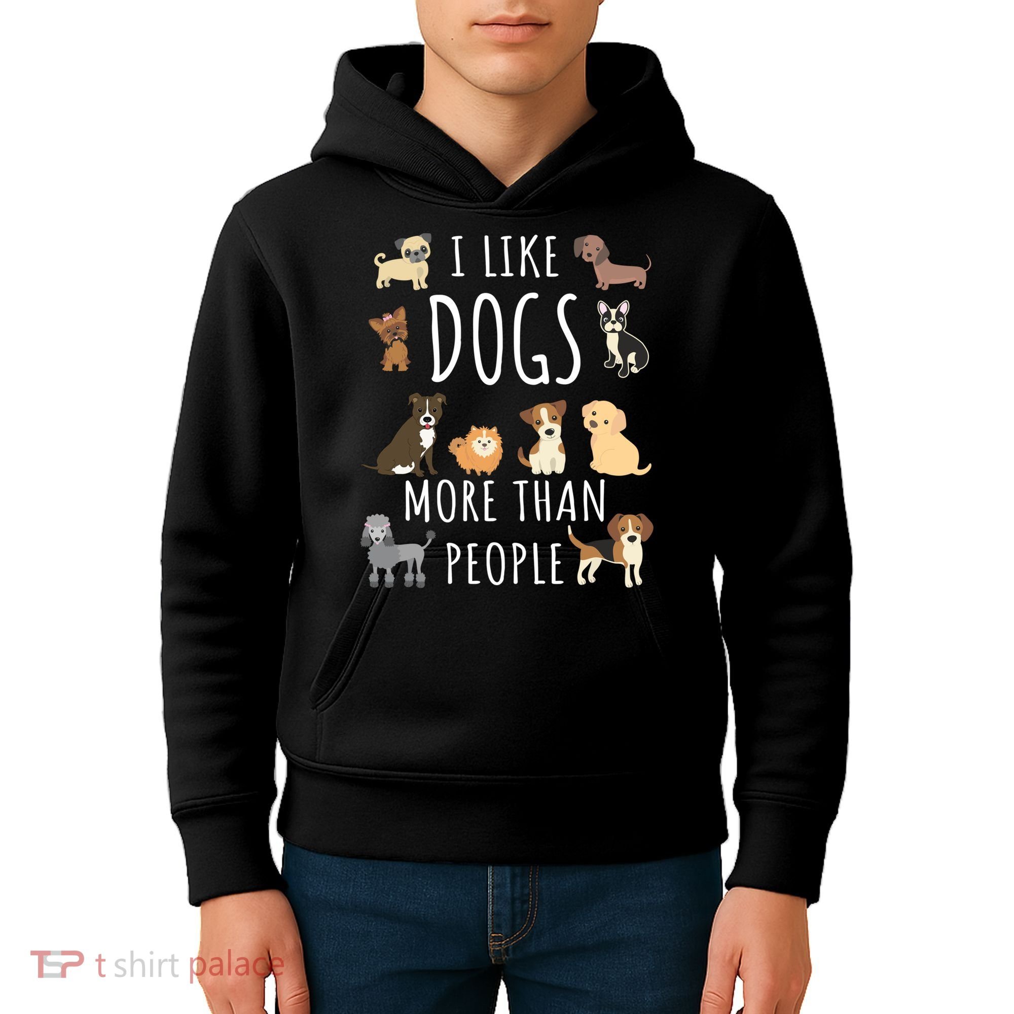 I Like Dogs More Than People Gift Kids Hoodie