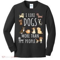 I Like Dogs More Than People Gift Kids Long Sleeve Shirt thumb 0