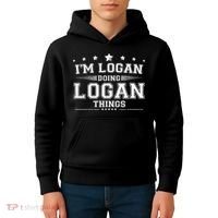 Im Logan Doing Logan Things Kids Hoodie thumb 4