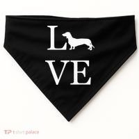 I Love Dachshund Weiner Dog Lover White Graphic Pet Owner USA-Made Doggie Bandana thumb 0
