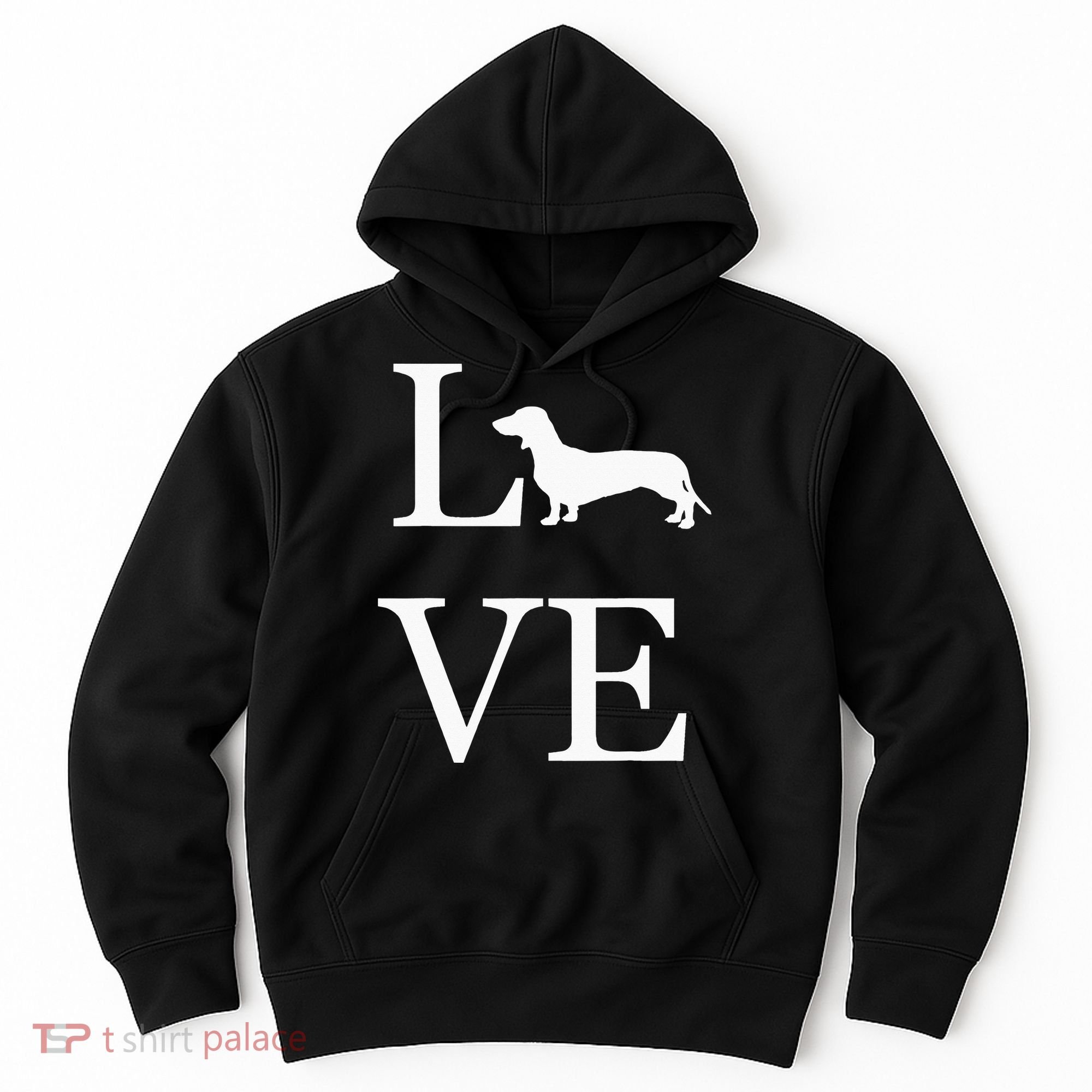 I Love Dachshund Weiner Dog Lover White Graphic Pet Owner Hoodie