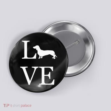 I Love Dachshund Weiner Dog Lover White Graphic Pet Owner Button