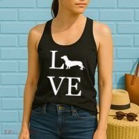 I Love Dachshund Weiner Dog Lover White Graphic Pet Owner Women's Tank Top thumb 2