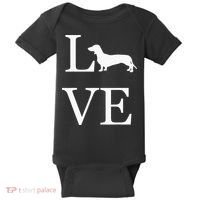 I Love Dachshund Weiner Dog Lover White Graphic Pet Owner Baby Bodysuit thumb 0