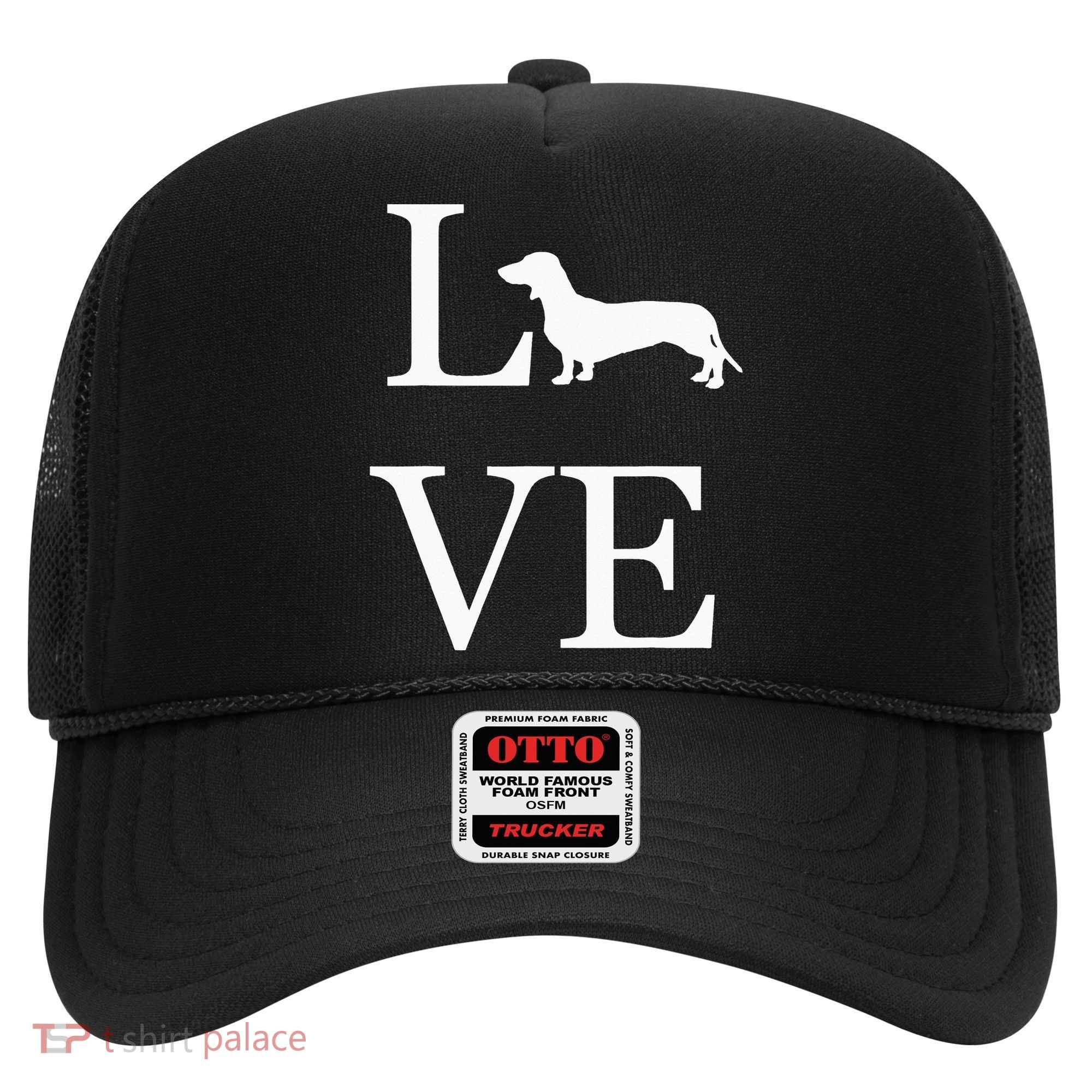 I Love Dachshund Weiner Dog Lover White Graphic Pet Owner Hat