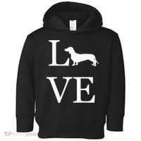 I Love Dachshund Weiner Dog Lover White Graphic Pet Owner Toddler Hoodie thumb 0