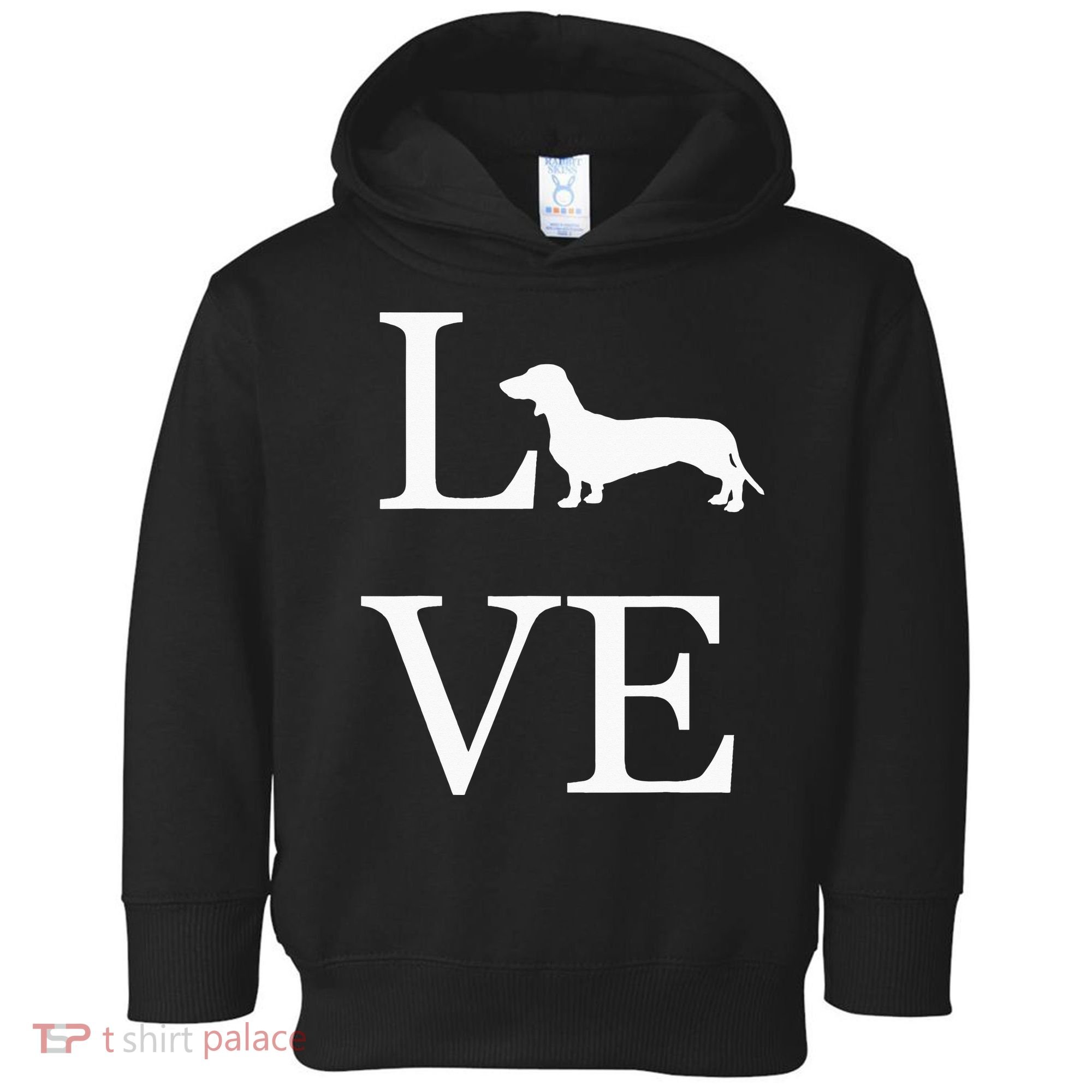 I Love Dachshund Weiner Dog Lover White Graphic Pet Owner Toddler Hoodie