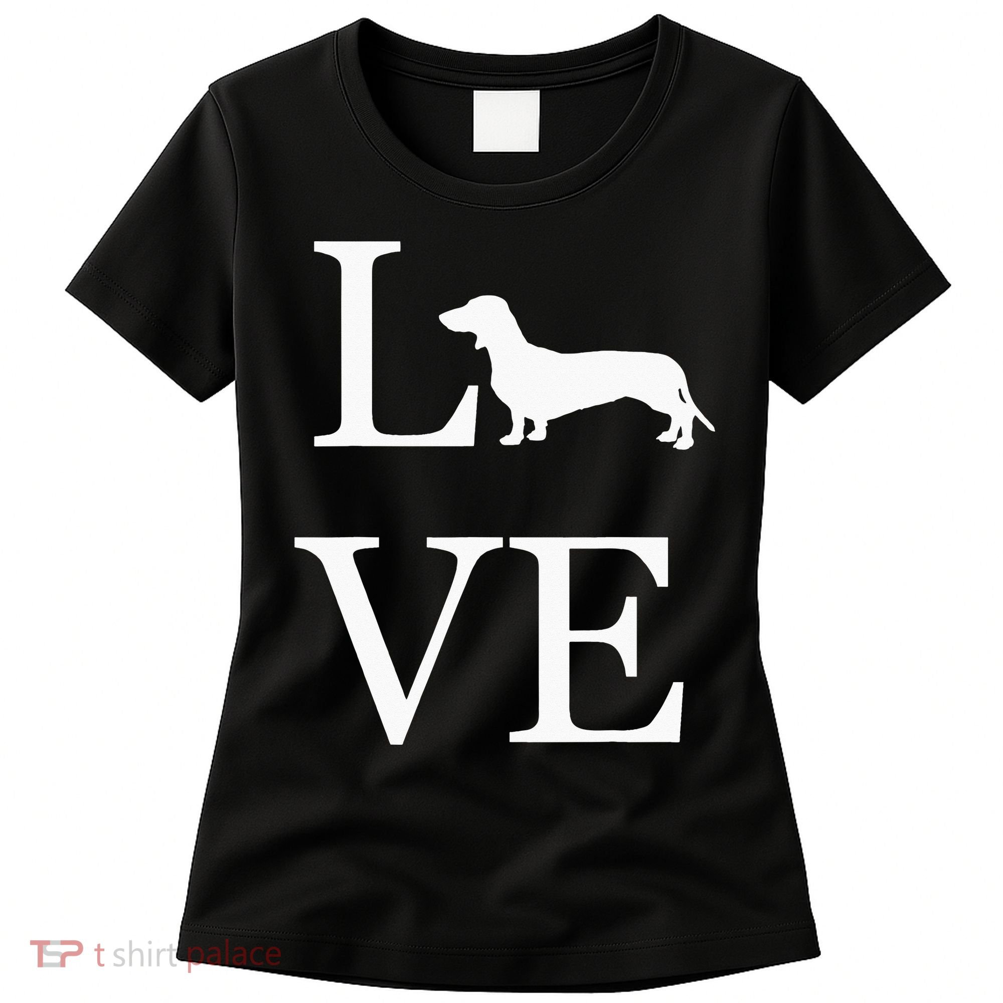 I Love Dachshund Weiner Dog Lover White Graphic Pet Owner Women's T-Shirt