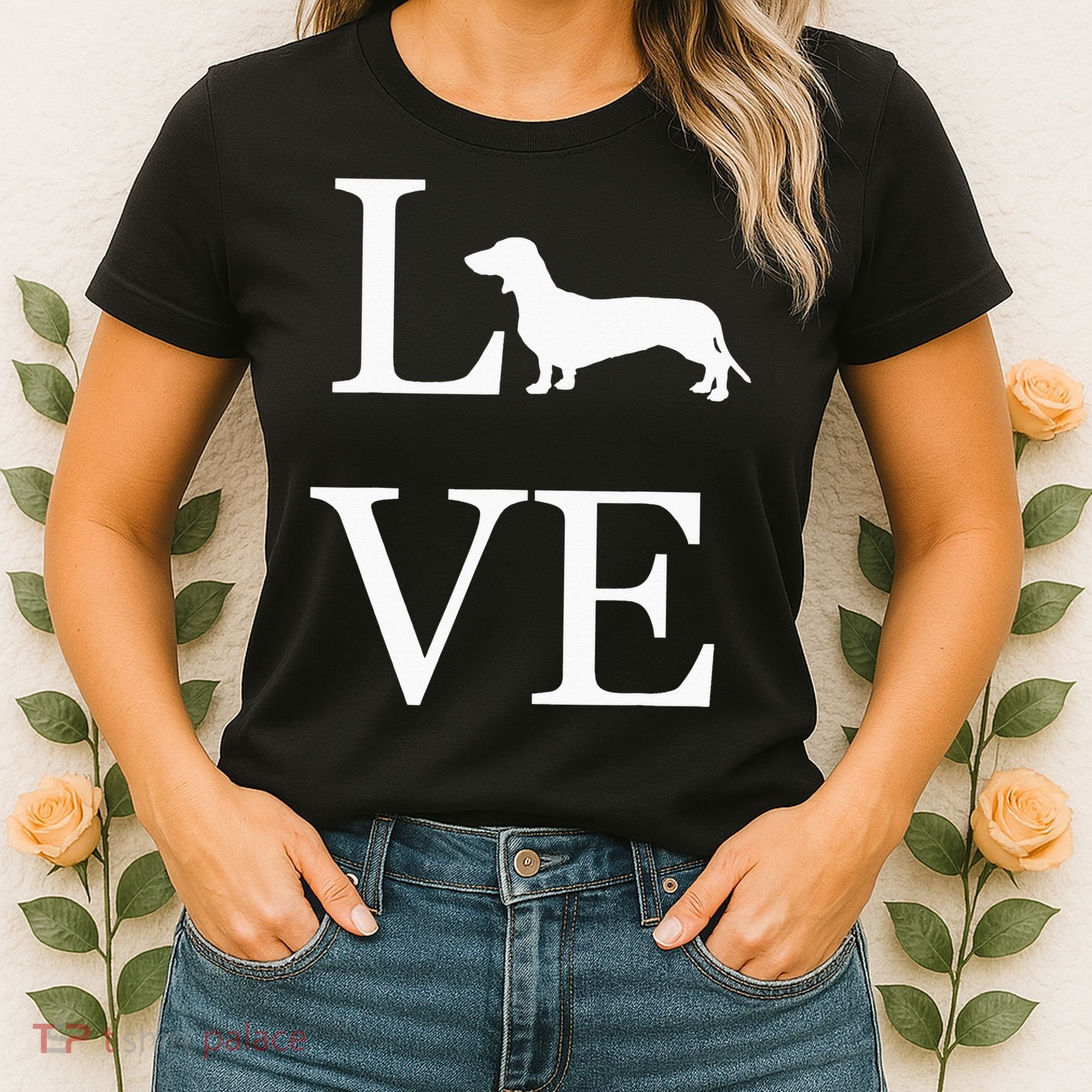 I Love Dachshund Weiner Dog Lover White Graphic Pet Owner Women's T-Shirt